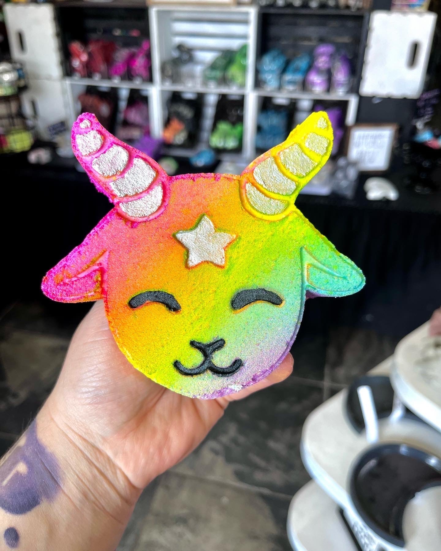 Rainbow Baphomet Bath Bomb